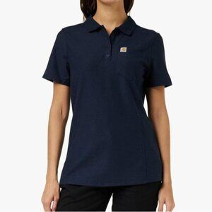 Carhartt Force Relaxed Fit Polo Shirt Womens Medium Blue New Moisture Wicking